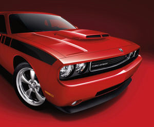 Dodge Challenger featuring a Mopar T/A Hood with scoop