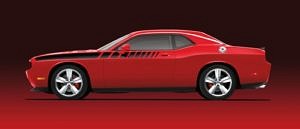 Dodge Challenger with Mopar 20-inch Heritage Wheels and Body Decal Kit