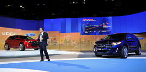 Jim Farley With 2011 Ford Edge and Edge Sport at 2010 Chicago