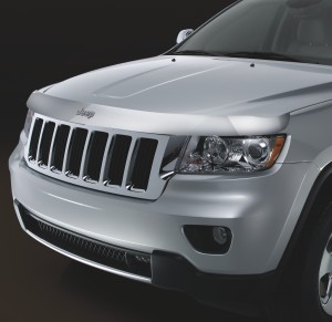 Chrome front-air deflector creates an air stream to helpdirect road spray, dirt, and bugs up and away from your vehicle's hood and windshield.